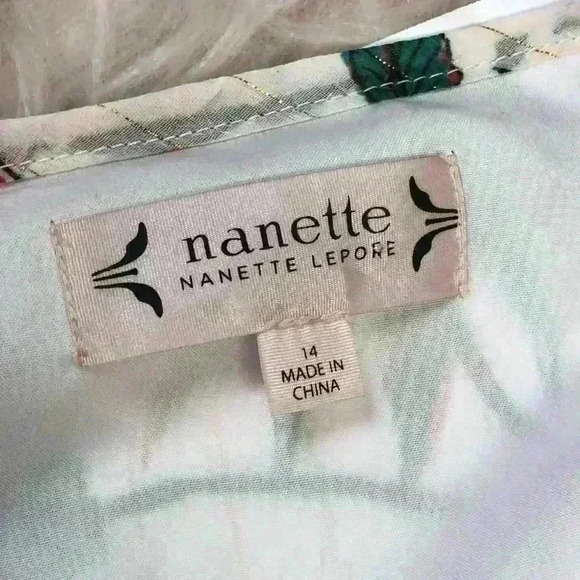 Nanette Lepore Maxi Dress 14 White Pink Green Spaghetti Strap Drawstring Hi Lo L - Picture 3 of 8